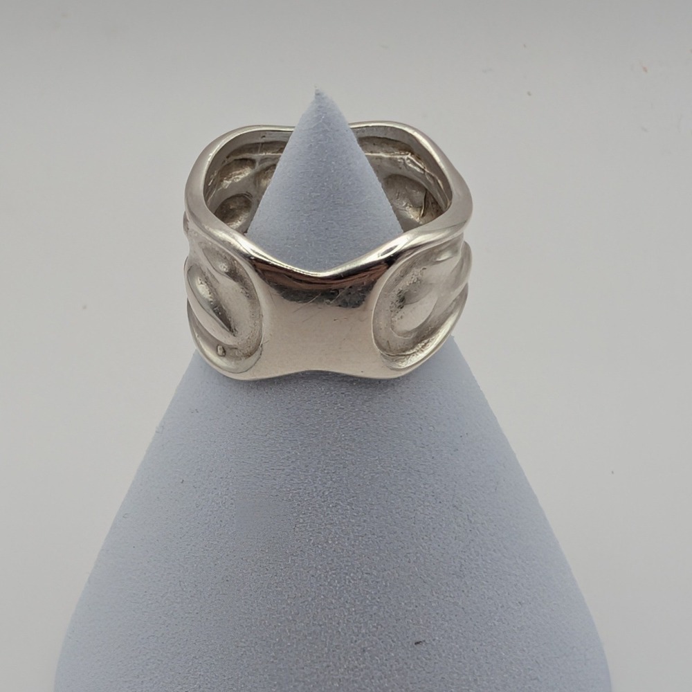 Taxco 925 Sterling Silver Wide Textured Organic Band Ring Size 6.5 6.4g - Picture 4 of 10